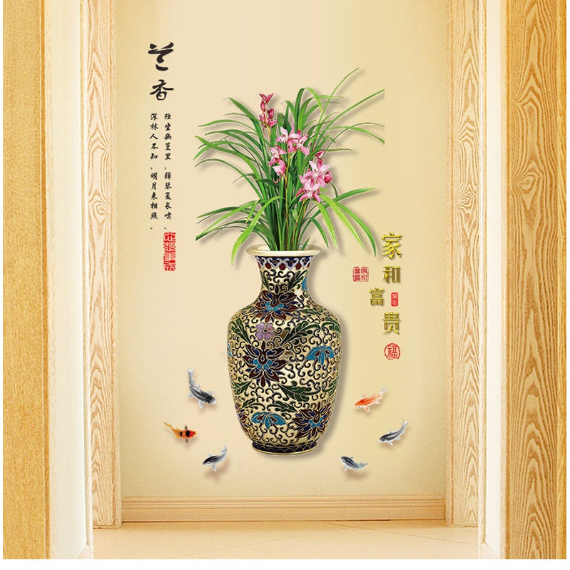 Decal dán tường 3D Hoa phong lan đẹp-- Hàng cao cấp