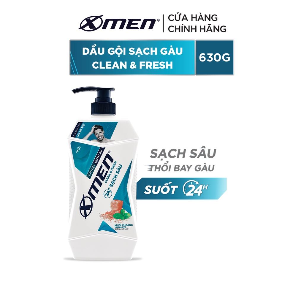 Hình ảnh Dầu gội Sạch Gàu X-Men Clean & Fresh 24h Sạch Sâu 630g