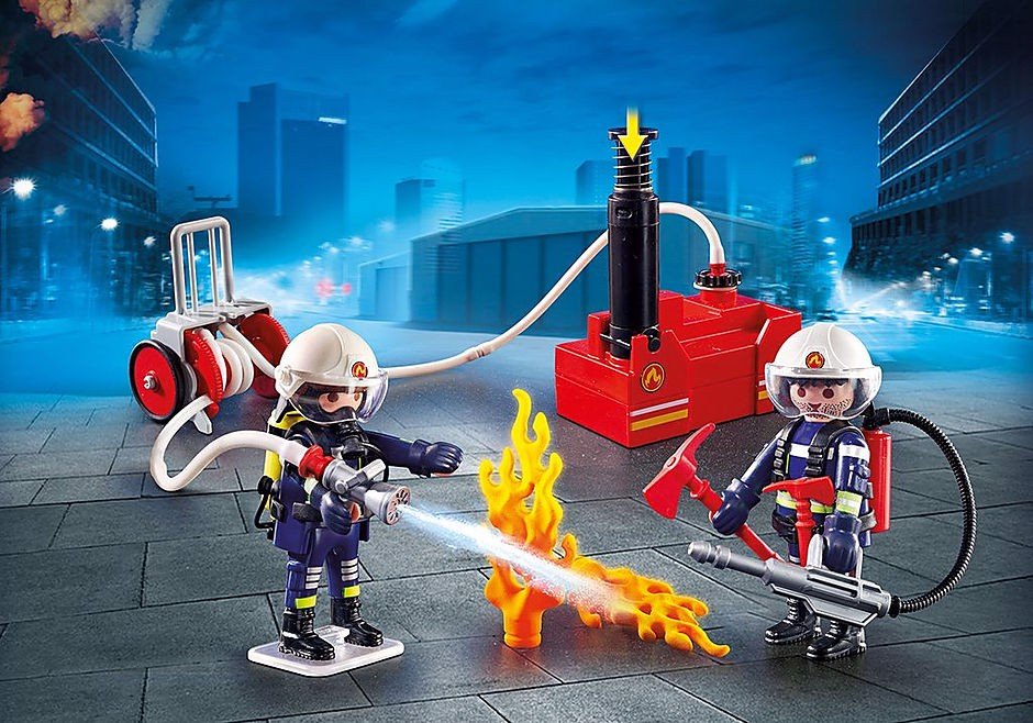 Đồ chơi nhập vai Playmobil LÍNH CỨU HỎA VỚI MÁY BƠM NƯỚC