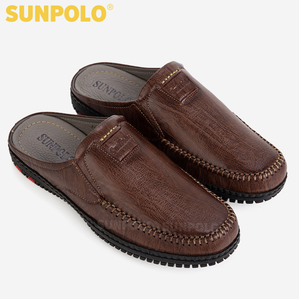 Dép Sục, Dép Sapo Nam Da Bò SUNPOLO SUT327