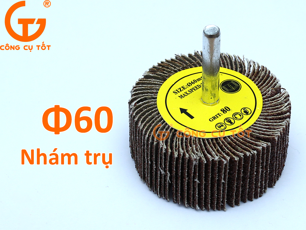 Nhám trụ Ø60xL25mm chuôi 6 ly