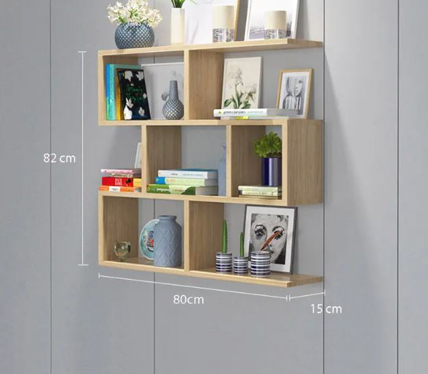 Kệ Sách Gỗ Treo Tường 4 Tầng Juno Sofa CTKT06-80 KT 80 x 82 x 20cm