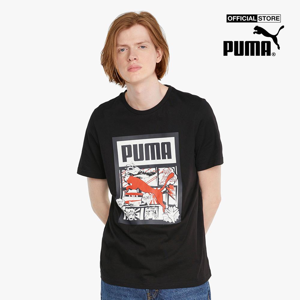 PUMA - Áo thun nam cổ tròn ngắn tay Graphic Box Logo Play 532666