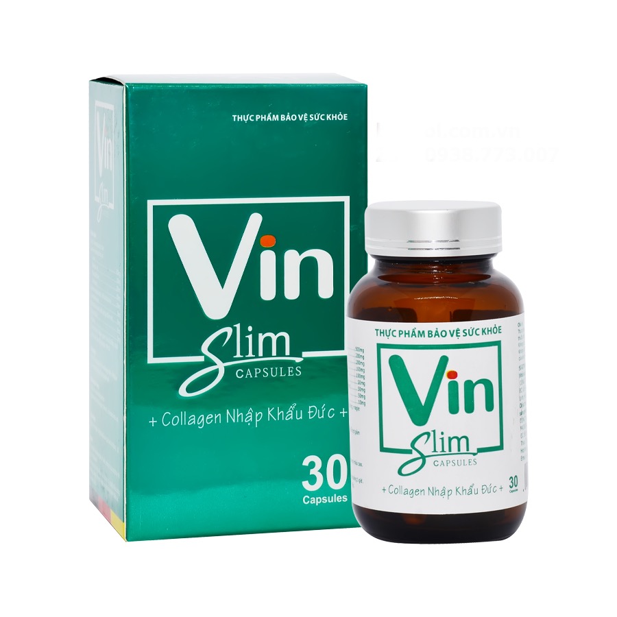 Viên uống Vin Slim Capsules V3Vinslim, hộp 30v, tăng cường chuyển hoá mỡ thừa, dùng cho người béo phì