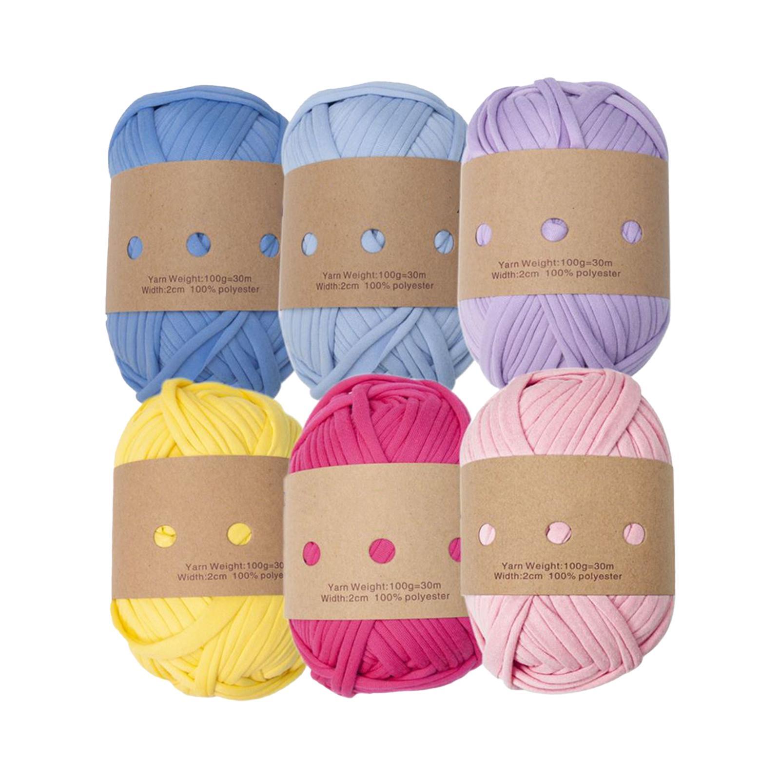 6x Knitting Yarn Set Crochet Baskets Throw Blanket Pet Bed Fabric Cloth Yarn