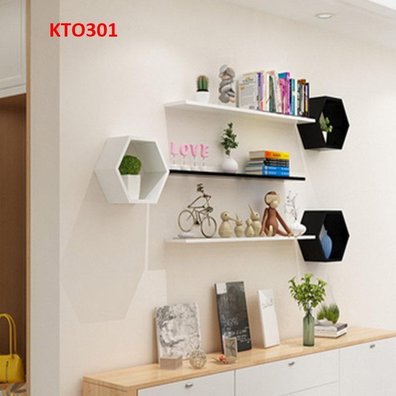 Kệ sách, kệ trang trí, kệ treo tường bằng gỗ MDF KTO301