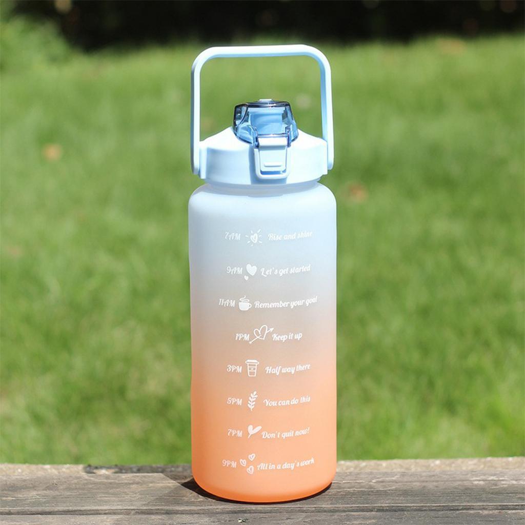 2 Pieces Water Bottle BPA Free 68oz 2000ml w/Straws for Sport Travel