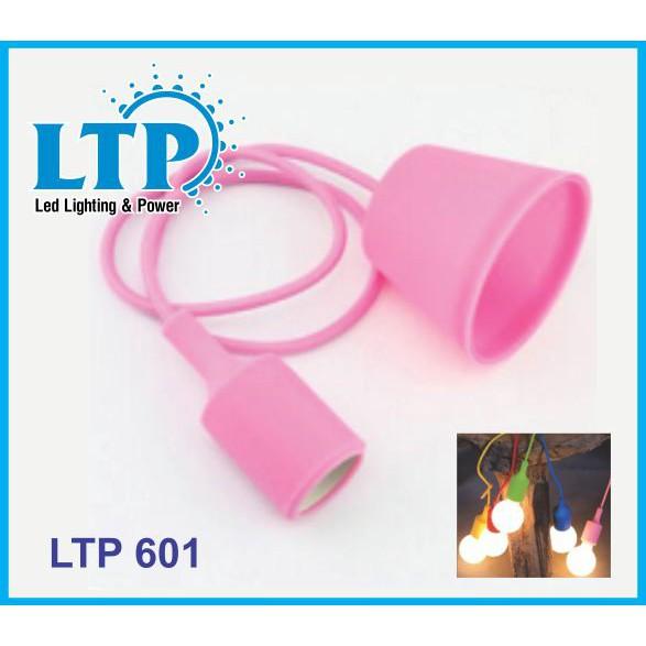 Phụ kiện giá rẻ - PHỤ KIỆN GIÁ RẺ DÂY ĐUI ĐÈN E27 THẢ MÀU + CÓC CHỤP - MSP: LTP-601-M