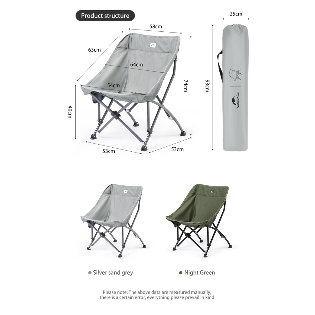 Ghế Gấp Dã Ngoại Naturehike CNK23JU0001 Ghế Mặt Trăng Câu Cá Trọng Tải 140kg