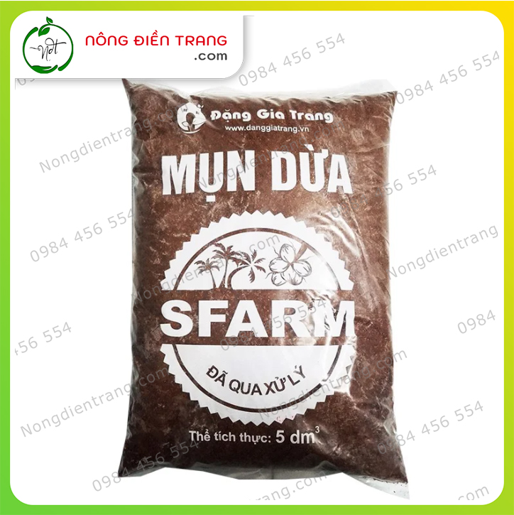 Giá Thể Mụn Dừa Đã Qua Xử li Sfarm - Xơ Dừa Trồng Cây Đã Qua Xử Lí