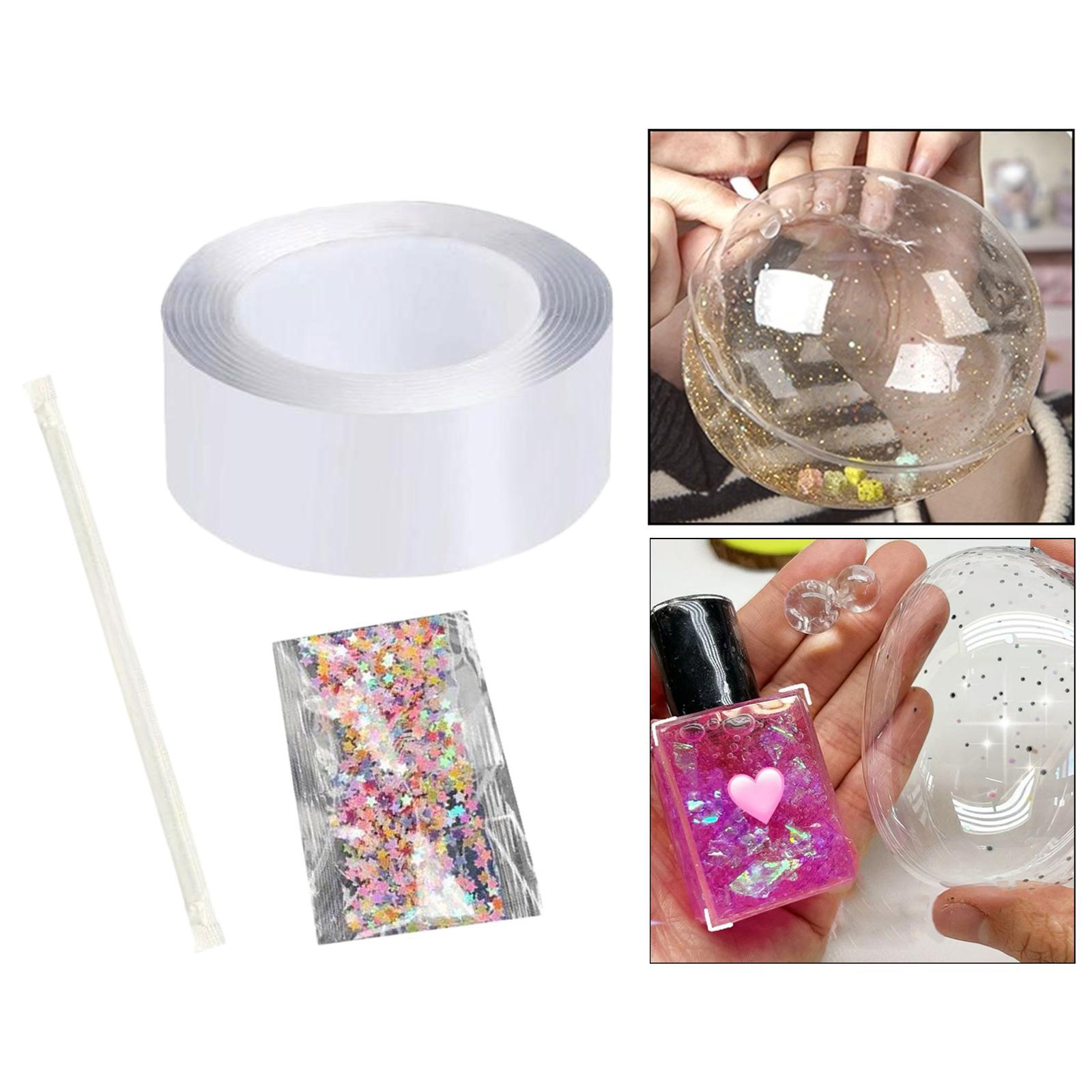 Clear Double Sided Tape Reusable for Blowing Bubble Picture Decoration