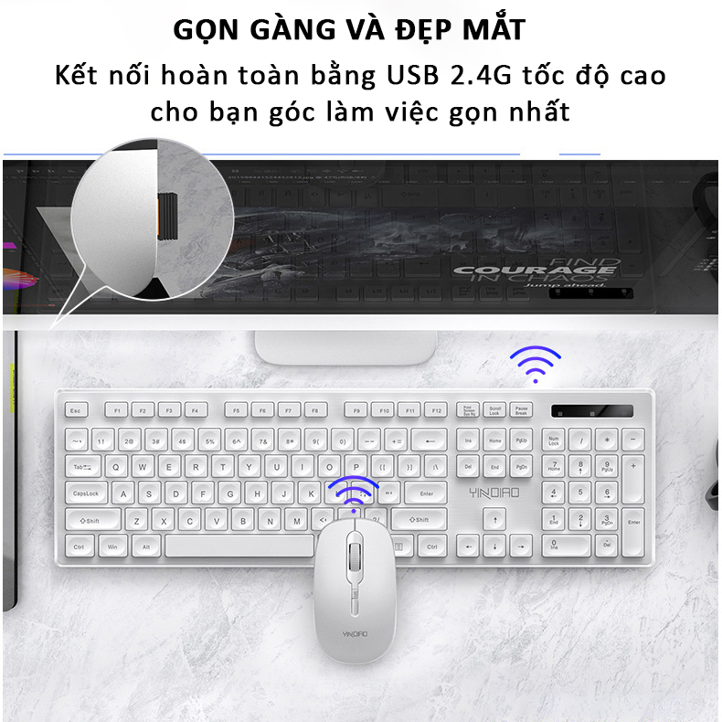 Bộ bàn phím chuột không dây mini wireless Sidotech V3Max chống nước, chống ồn, pin trâu, tốc độ gõ cao và ổn định combo chuột và bàn phím văn phòng không dây cho máy tính laptop, bàn phím văn phòng và chuột văn phòng giá rẻ - Hàng Chính Hãng