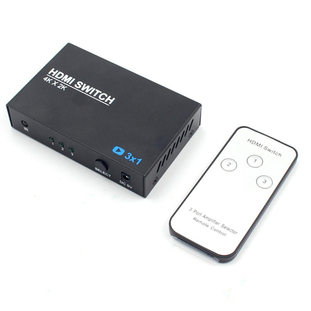 4Kx2K 3x1 HDMI Switch HUB Splitter Converter Switcher with Remote Control