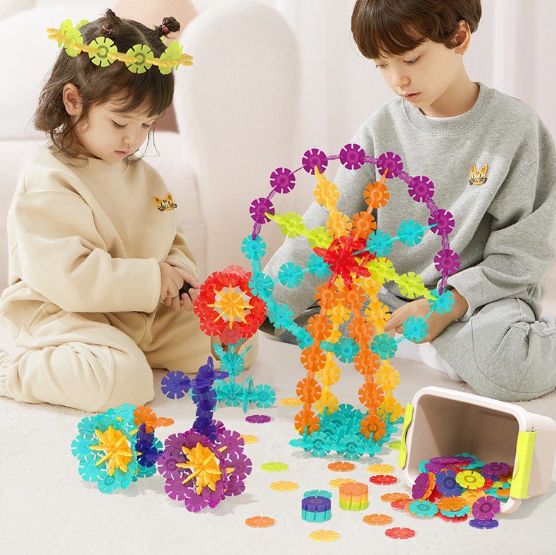 Đồ chơi lắp ghép hoa tuyết chính hãng Mideer - Snowflake Blocks MD1212 (200 chi tiết)