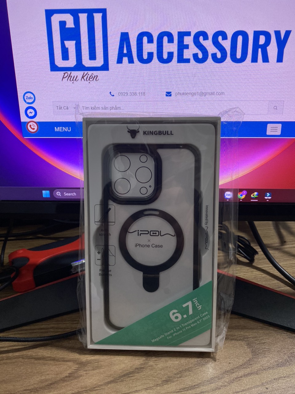 Ốp Lưng Trong Suốt Mipow Ring Holder iPhone 15 Pro/Pro Max Hàng Chính Hãng