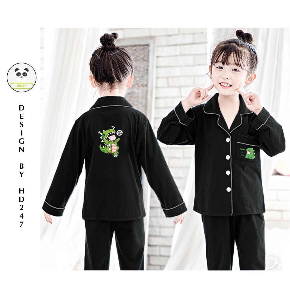 Sét đồ cho bé gái pijama mặc nhà size đại so kute in hình mèo dễ thương 0311