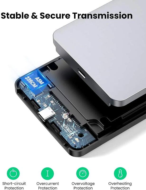 Ugreen UG70498CM300TK hộp đựng ổ cứng ssd 2.5-inch sata kèm cáp usb a ra usb type c - HÀNG CHÍNH HÃNG