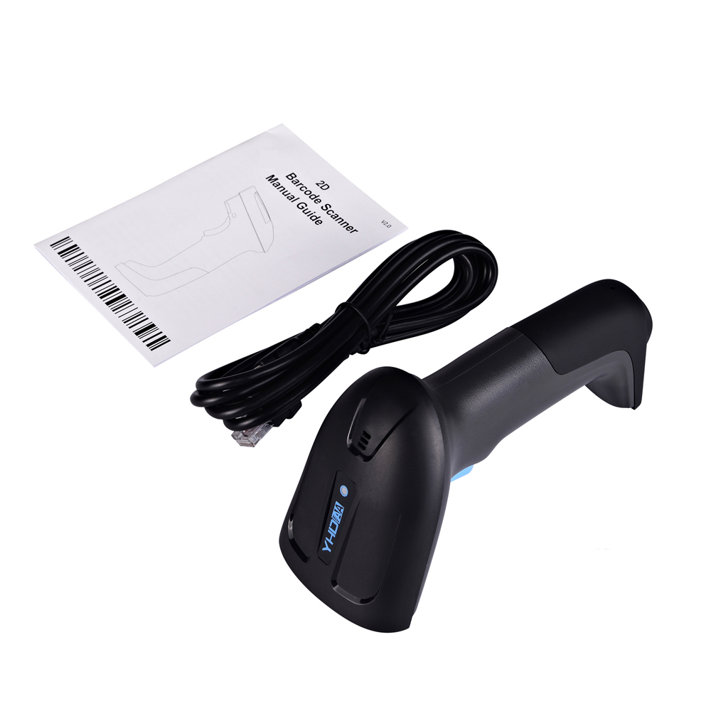 Máy quét mã vạch có dây YHD 6200D 2D, Máy đọc mã vạch Barcode Qrcode, Đầu đọc mã vạch có dây kết nối Máy tính bàn, Laptop - Hàng nhập khẩu