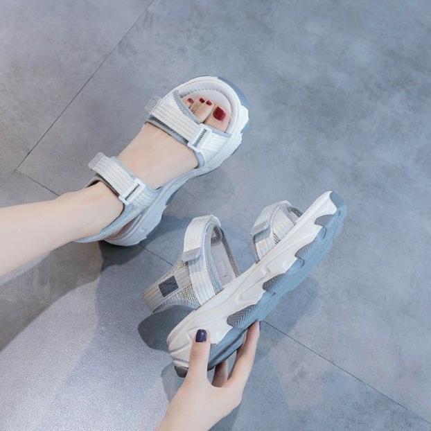 Dép quai hậu sandal nữ hai quai đế màu 4cm dây dù cực bền hot trend