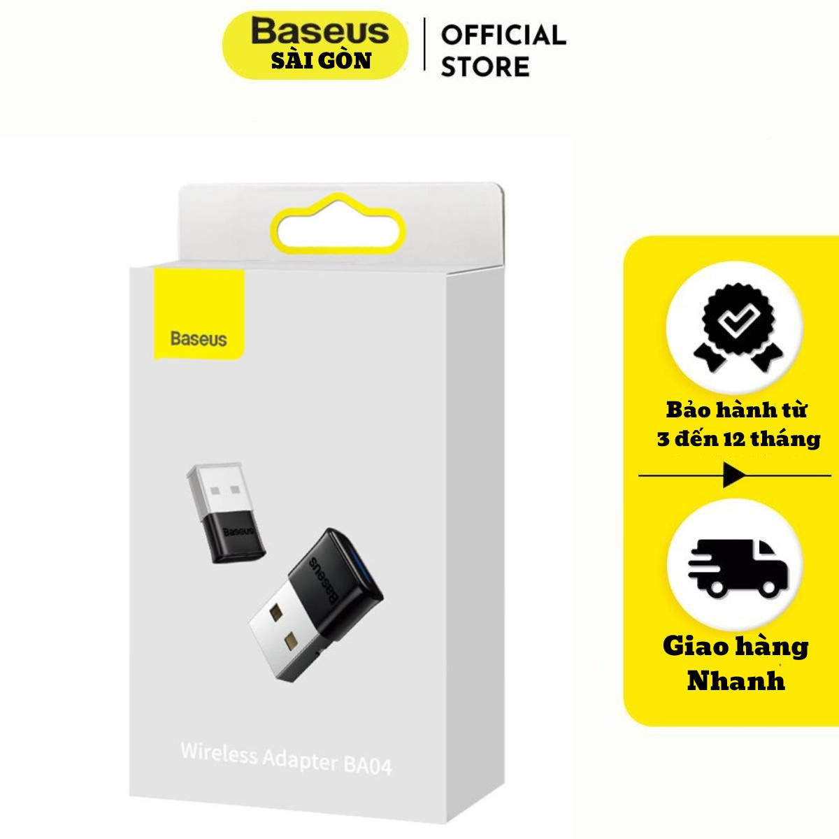 USB chuyển đổi phát Bluetooth 5.1 ZJBA000001 Baseus Wireless Adapter BA04 for Laptop- Hàng chính hãng