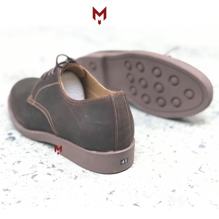 Giày tây nam Derby Plain MAD Shoes da bò sáp ngựa điên buộc dây thời trang cao cấp chất lượng tốt