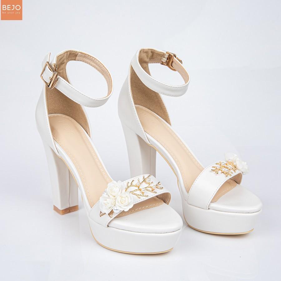 GIÀY CƯỚI - GIÀY CÔ DÂU BEJO H92 3HOA CÀNH VÀNG - WEDDING SHOES