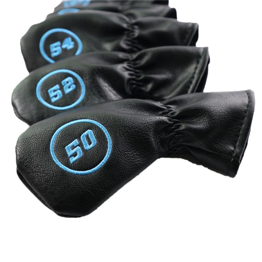 6pcs Golf Club Head Cover Irons Headcover Protector with Number Black