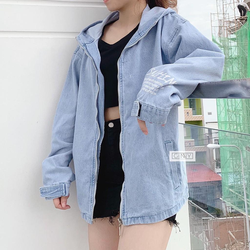 Áo Khoác Chống Nắng Jean TK Unisex Nam Nữ | Form Bigsize Thoải Mái | Chất Dày Dặn | Có Nón Rộng | Khoá Kéo