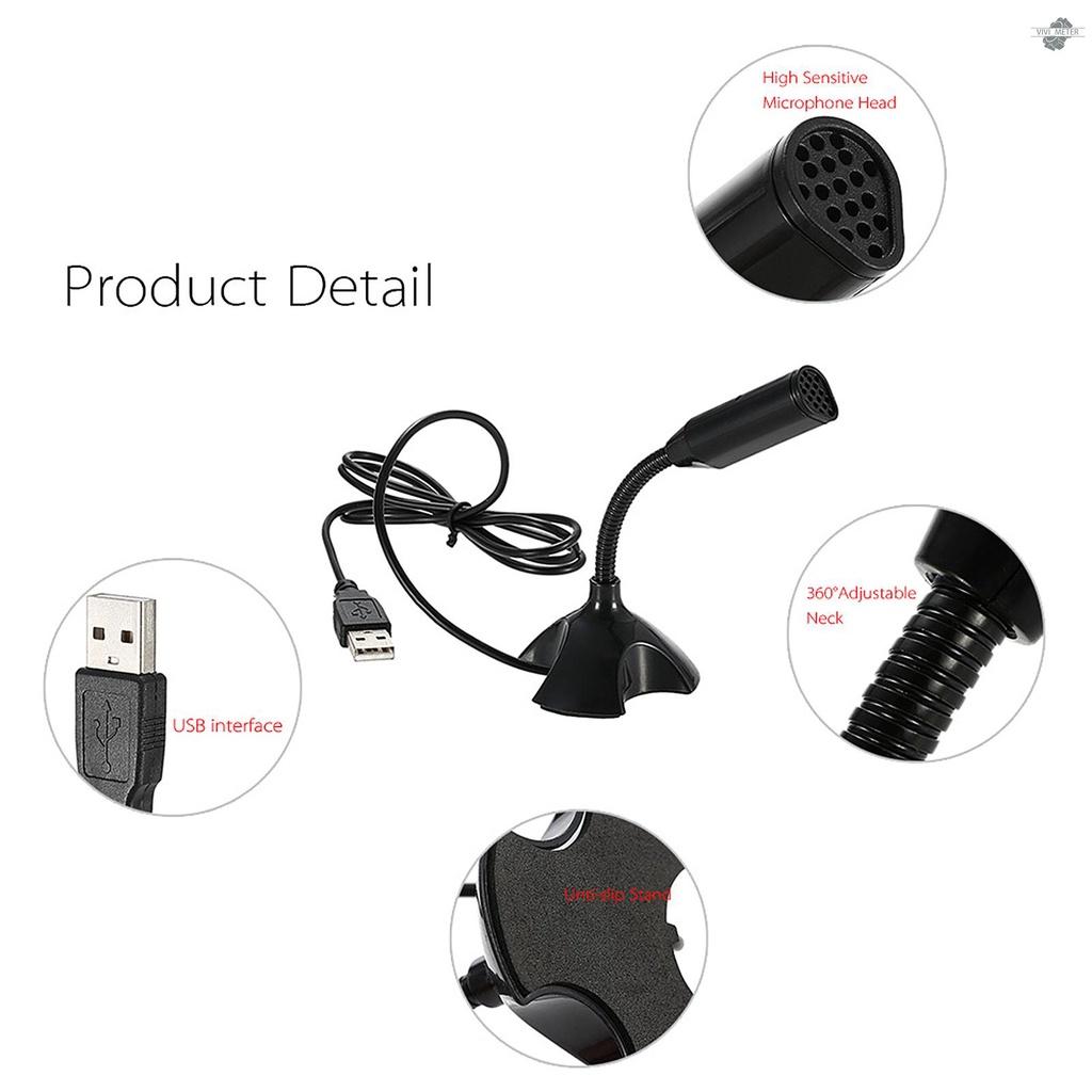 USB Desktop Microphone 360° Adjustable Microphone Support Voice Chatting Recording Mic for PC Mac with a USB port