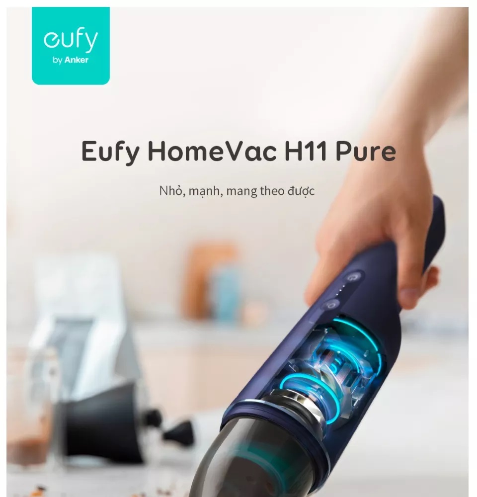 Máy hút bụi cầm tay mini Eufy HomeVac H11 T2520 - Hàng Chính Hãng