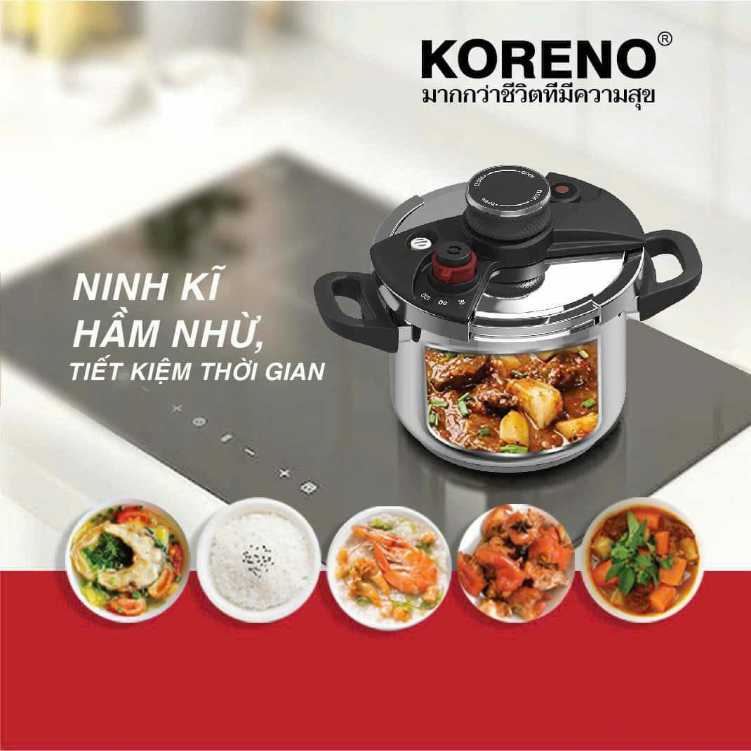 Nồi áp suất Inox 304 Koreno Thái Lan dung tích 5L đáy từ