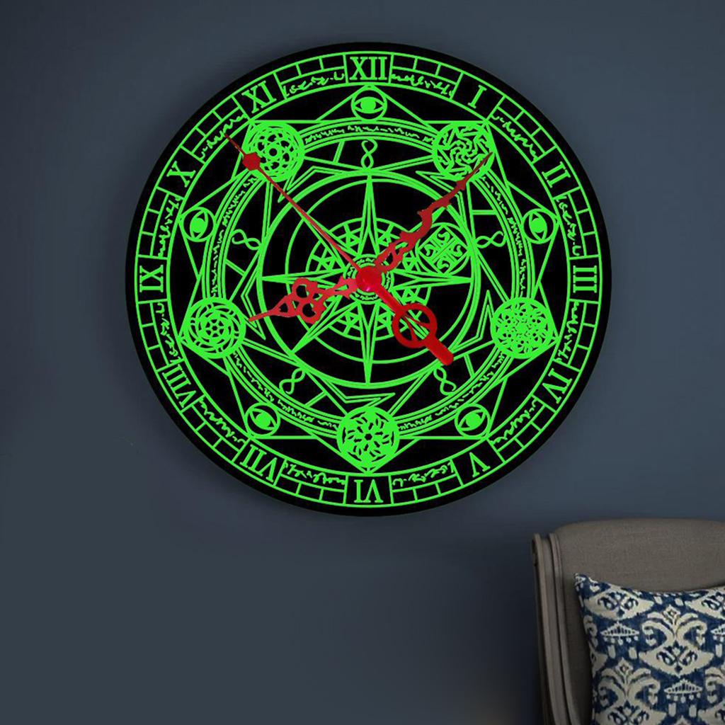 Luminous Wall Clock - 12'' Non-Ticking Silent Clock with Night Light - Large Decorative Wall Clock for Kitchen Office Bedroom