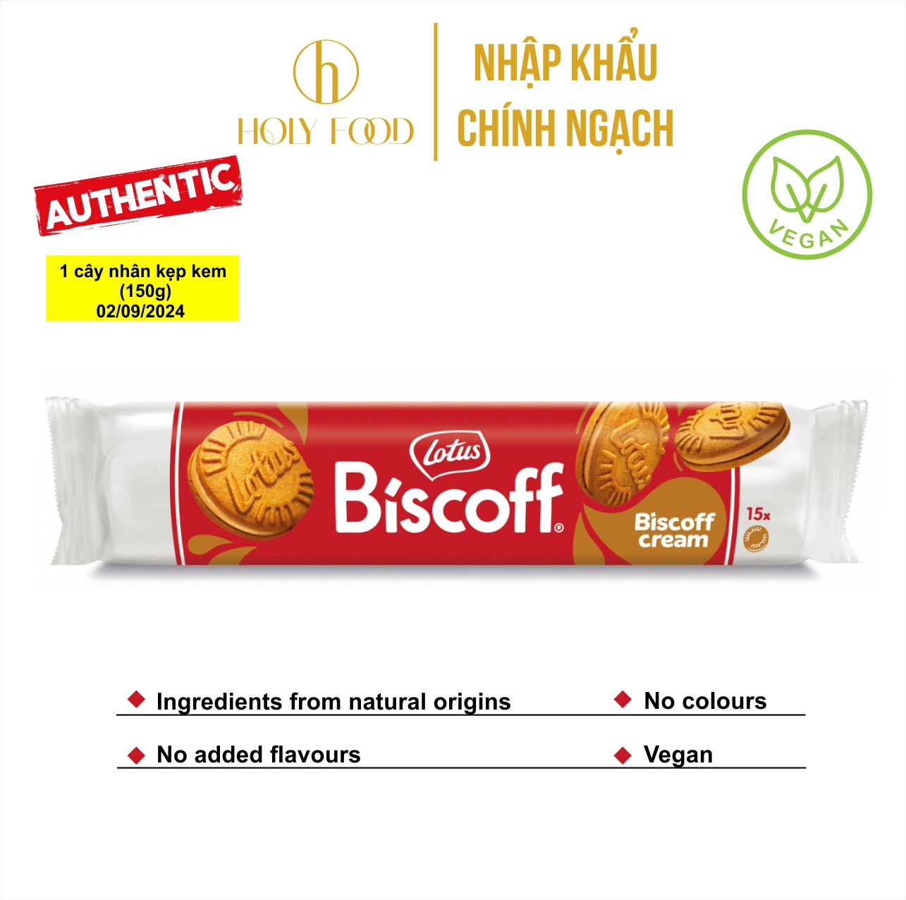 Bánh Quy Giòn Lotus Biscoff Nhân Kẹp Kem 150G VEGAN FRIENDLY