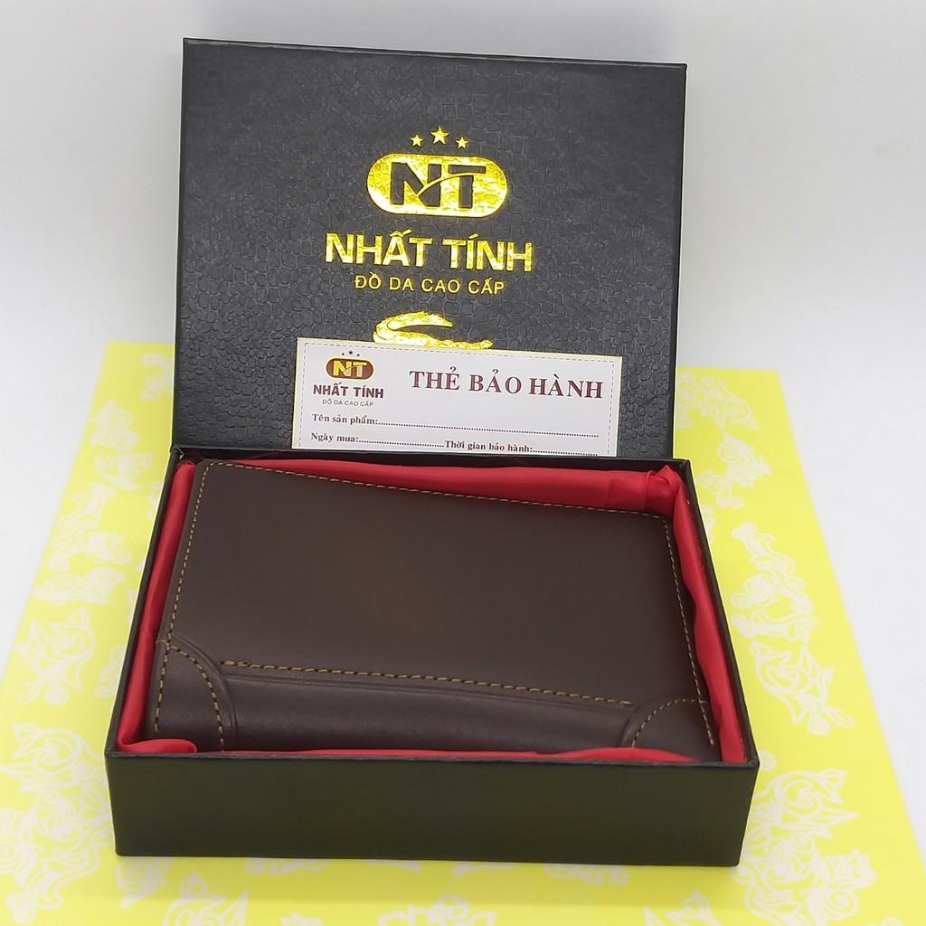 Ví nam da bò thật 100% cao cấp, Ví đứng Nhất Tính Leather P601 bảo hành 24 tháng