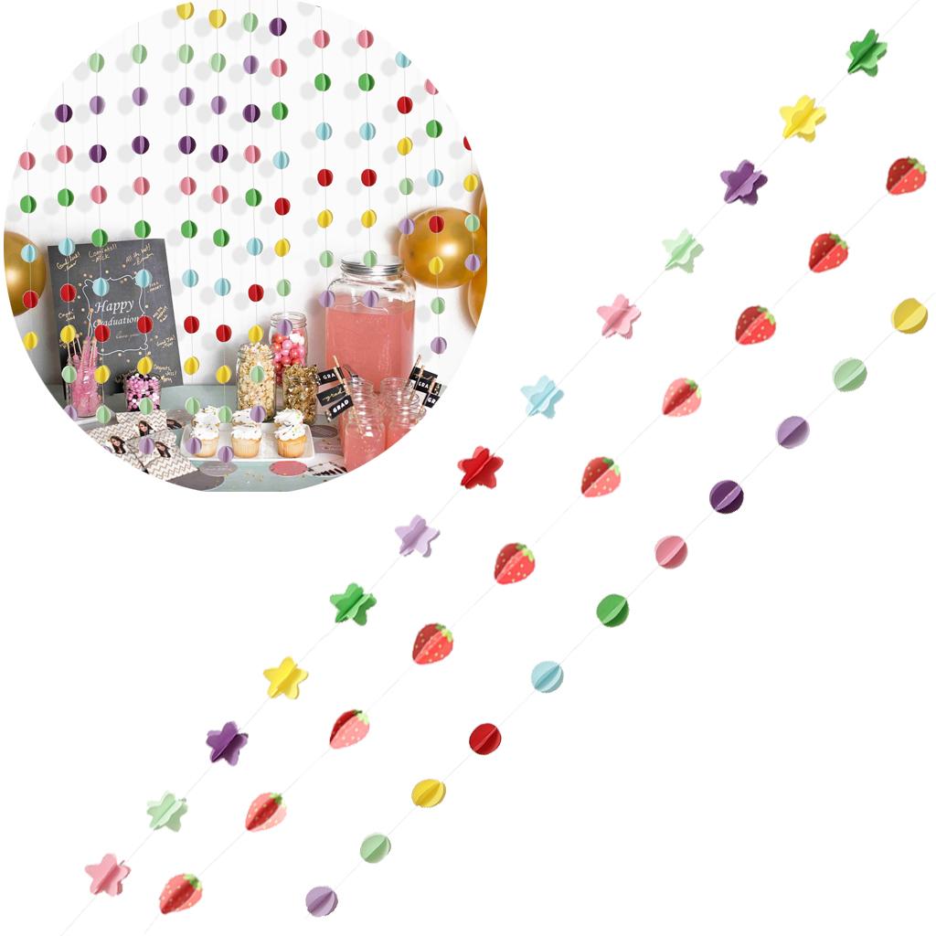 3D Paper Flower Bunting Banner Garland Festival Birthday Party DIY Accessory