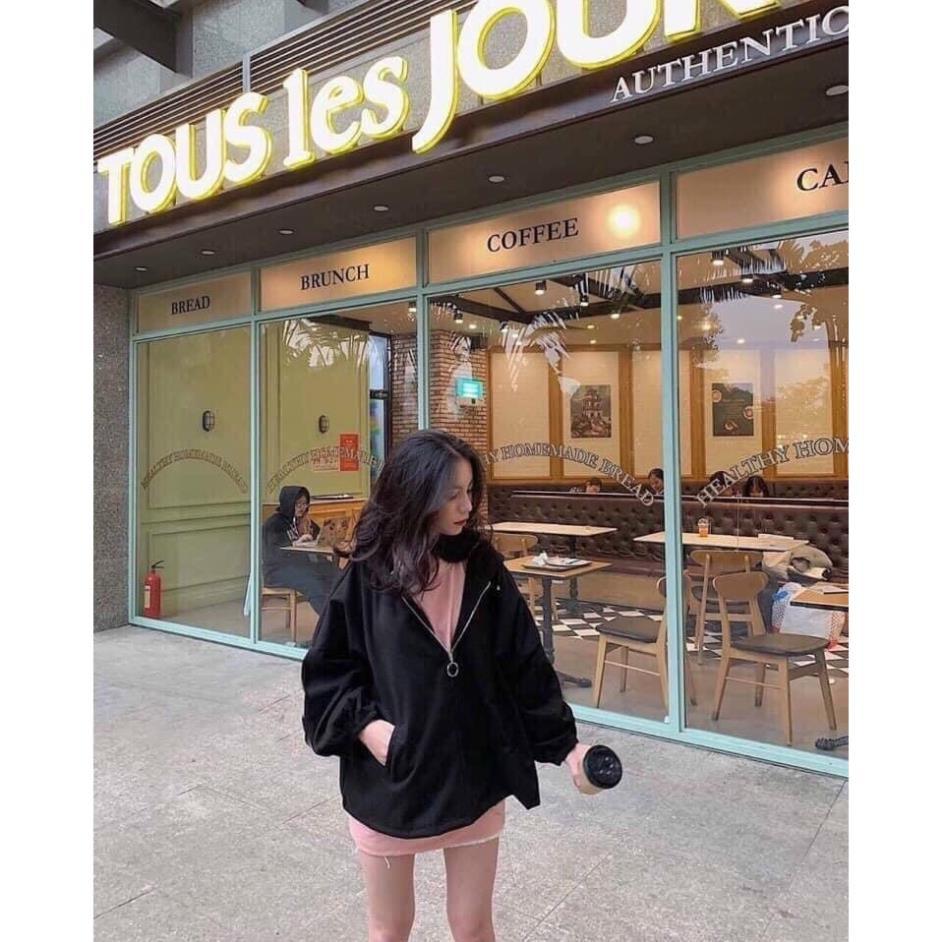 Áo khoác hoodie basic nam nữ SmileZ dáng unisex form rộng chất nỉ bông chống nắng tốt