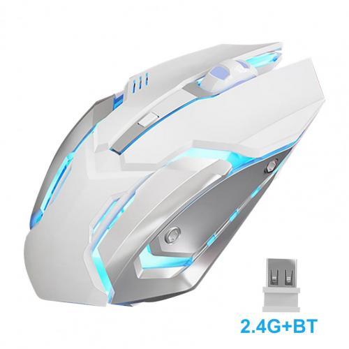 Đèn LED USB Chuột Quang Không Dây 1600Dpi Tắt Tiếng Máy Tính Máy Tính Laptop 6 Nút Chuột Chơi Game Cho DVA Overwatch-trang Sức Giọt