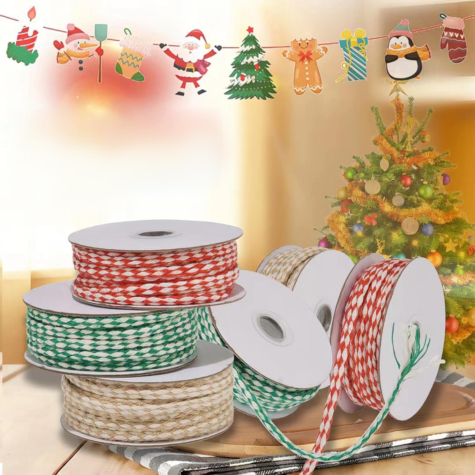 Decorative Twine Rope Cord Gift Wrapping Rope Cord, Xmas DIY Crafts Twisted Cord, 10 Meters Jute String Twine Decoration