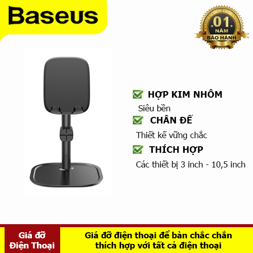 Giá Đỡ Điện Thoại, Máy Tính Bảng - Kệ Giữ Điện Thoại Máy Tính Bảng Từ 3 Inch - 10.5 Inch Thiết Kế Kim Loại Chắc Chắn-Hàng Baseus Chính Hãng