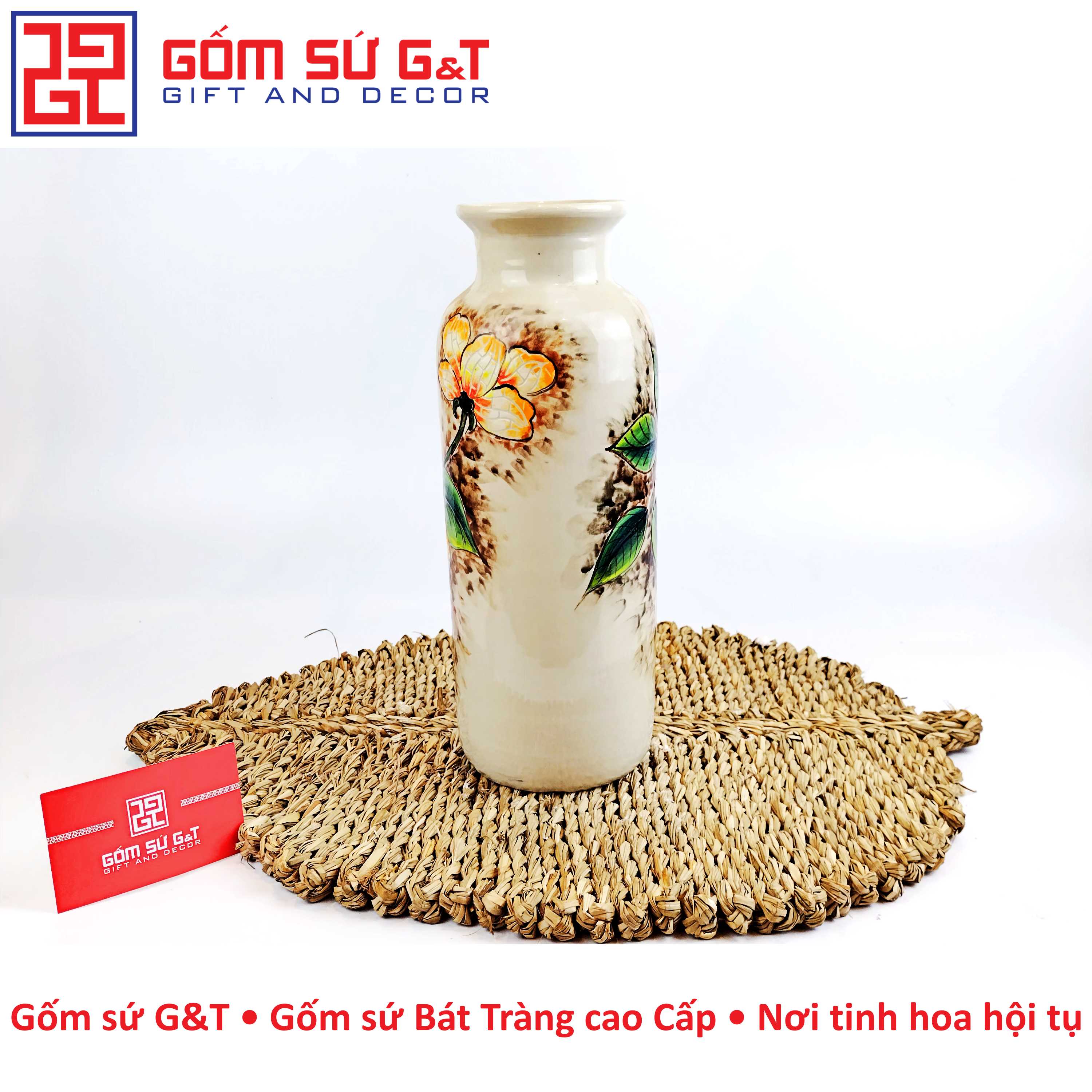 Lọ hoa dáng phích hoa loa kèn Gốm Sứ G&T