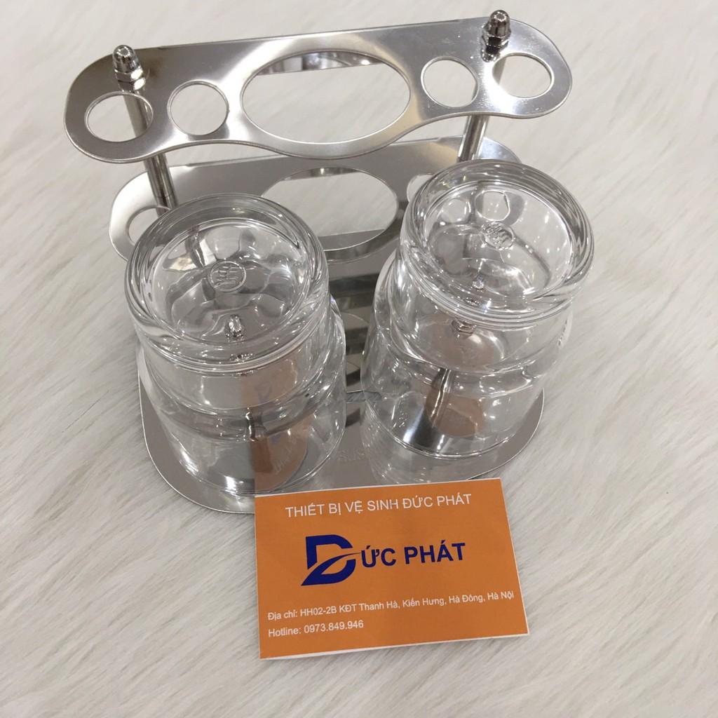 Giá để cốc nhà tắm inox 304, có chỗ để bàn chải và kem đánh răng