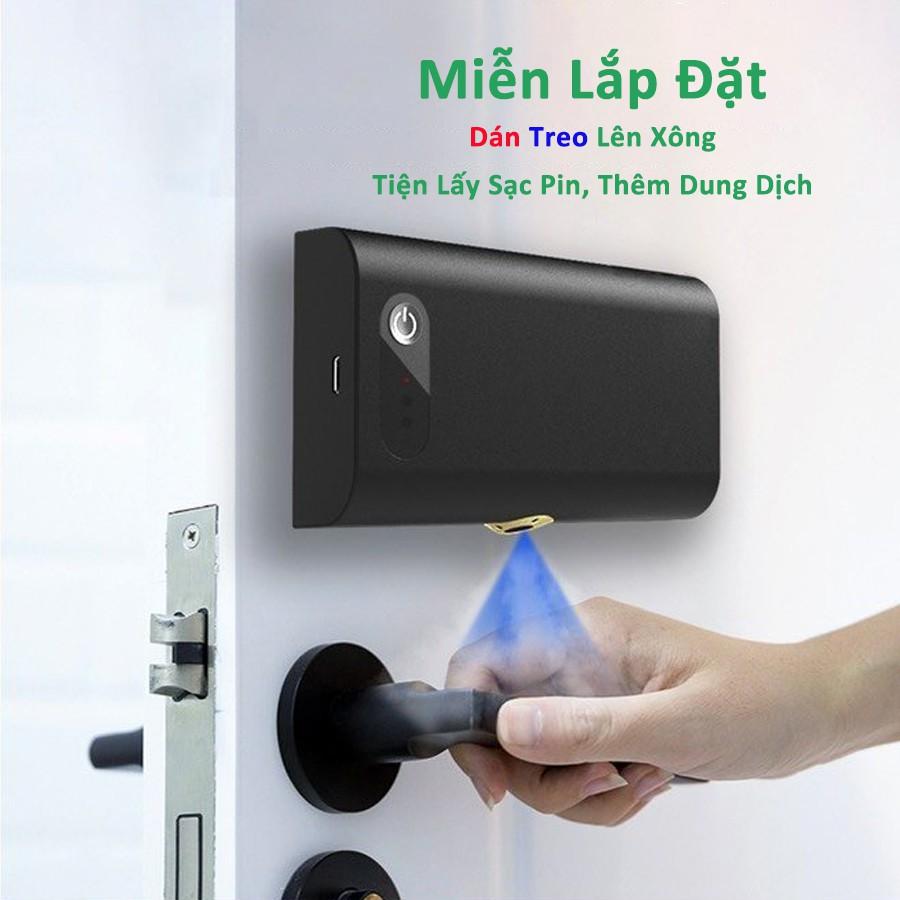 Máy xịt dung dịch sát khuẩn tay nắm cửa ứng tự động, Máy xịt cồn tự động treo tường, máy nhả cồn cảm ứng