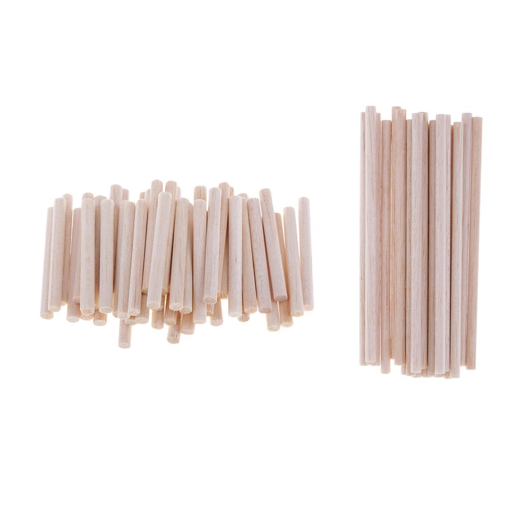 70 Gói Gỗ Balsa Dowels Que Gậy Gỗ Nhẹ Đa Năng Gỗ-Đường Kính 5 Mm, 50 Mm Dài 120 Mm