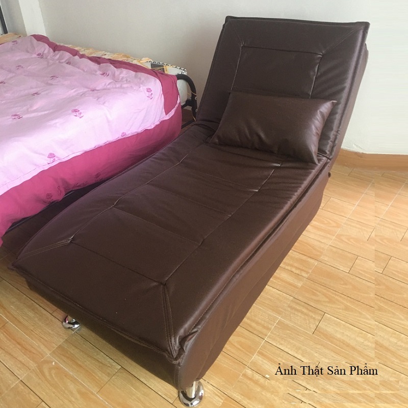 Ghế sofa giường nằm thư giãn bọc da tặng kèm gối - Ghế sofa lười Có Kèm Ảnh Thật