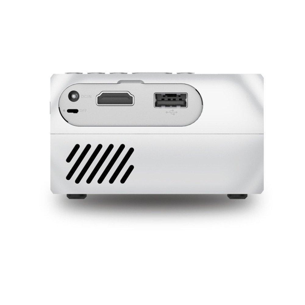 Phong cách mới nhất 2018 mới giải trí tại nhà thu nhỏ pin 1080P HD máy chiếu mini di động YG320 màu trắng