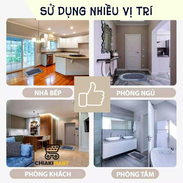 Thảm lau chân siêu thấm hút nước 3D cao cấp 40x60cm, chống trơn trượt, nhanh khô, thảm chùi chân siêu thấm