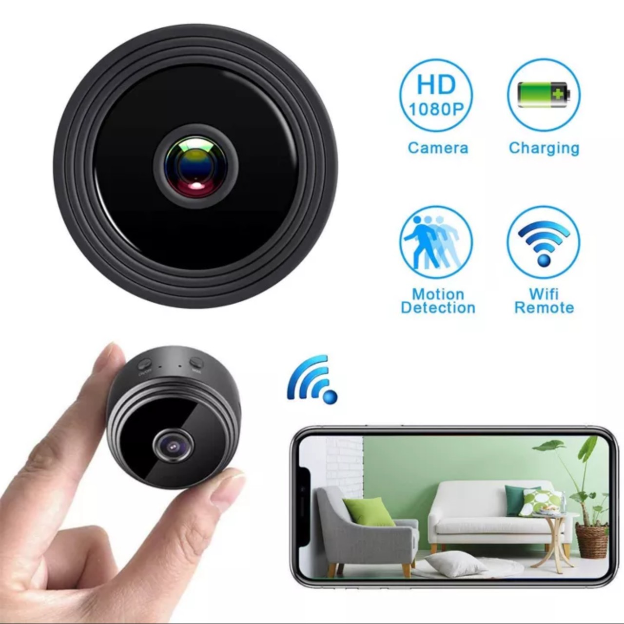 Bộ camera wifi an ninh gia đình 1080p, kết nối Wifi không dây hình ảnh chất lượng cao - Góc Quay Rộng
