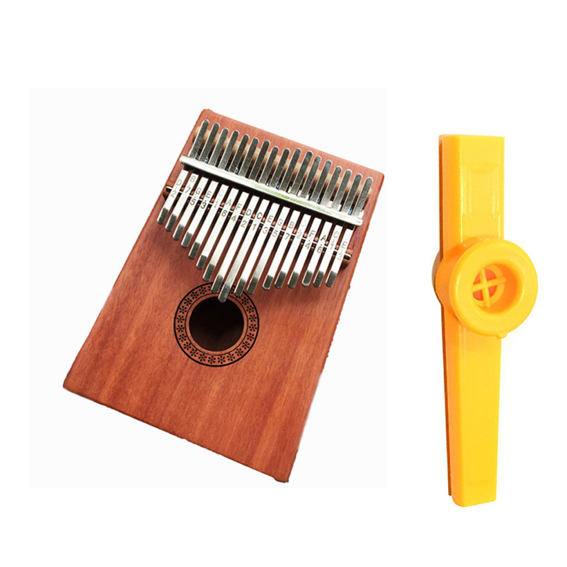 Đàn Kalimba 17 Phím Gỗ Mahogany Stiller Tròn Bông Kèm Kèn Kazoo