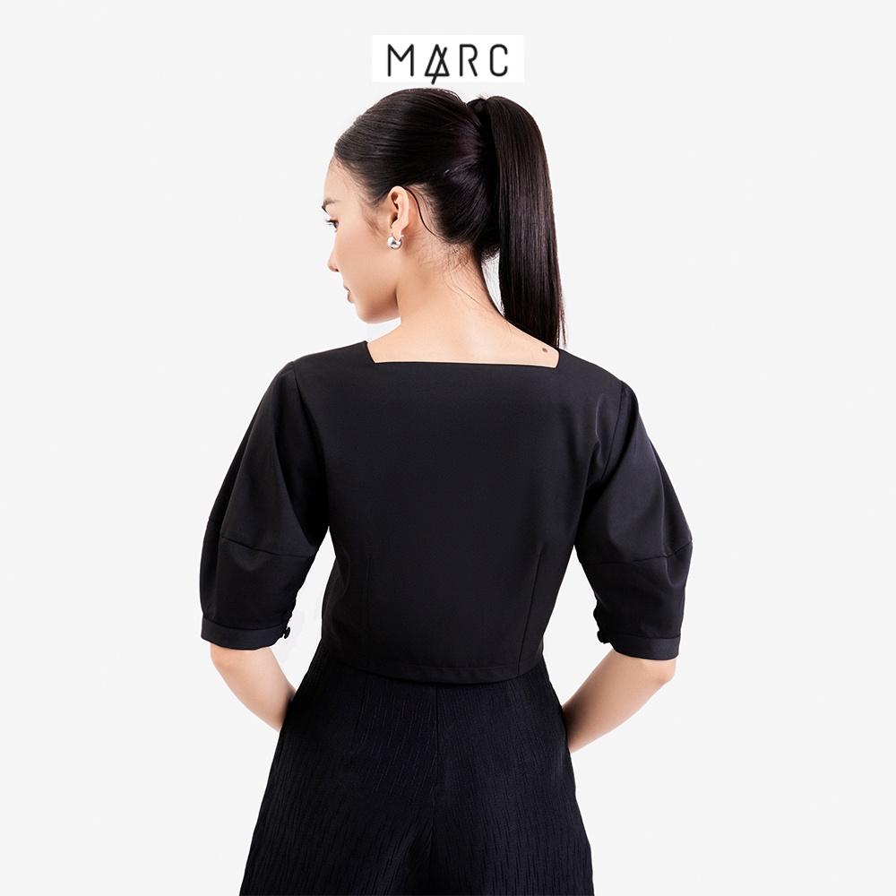 Áo kiểu croptop cổ vuông nữ MARC FASHION tay phồng cài nút CBNH080422