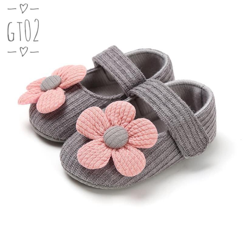 Giày Tập Đi Cho Bé Gái , Giày Hoa Trẻ Em Thanh Hằng Baby Từ 11 - 13 Cm